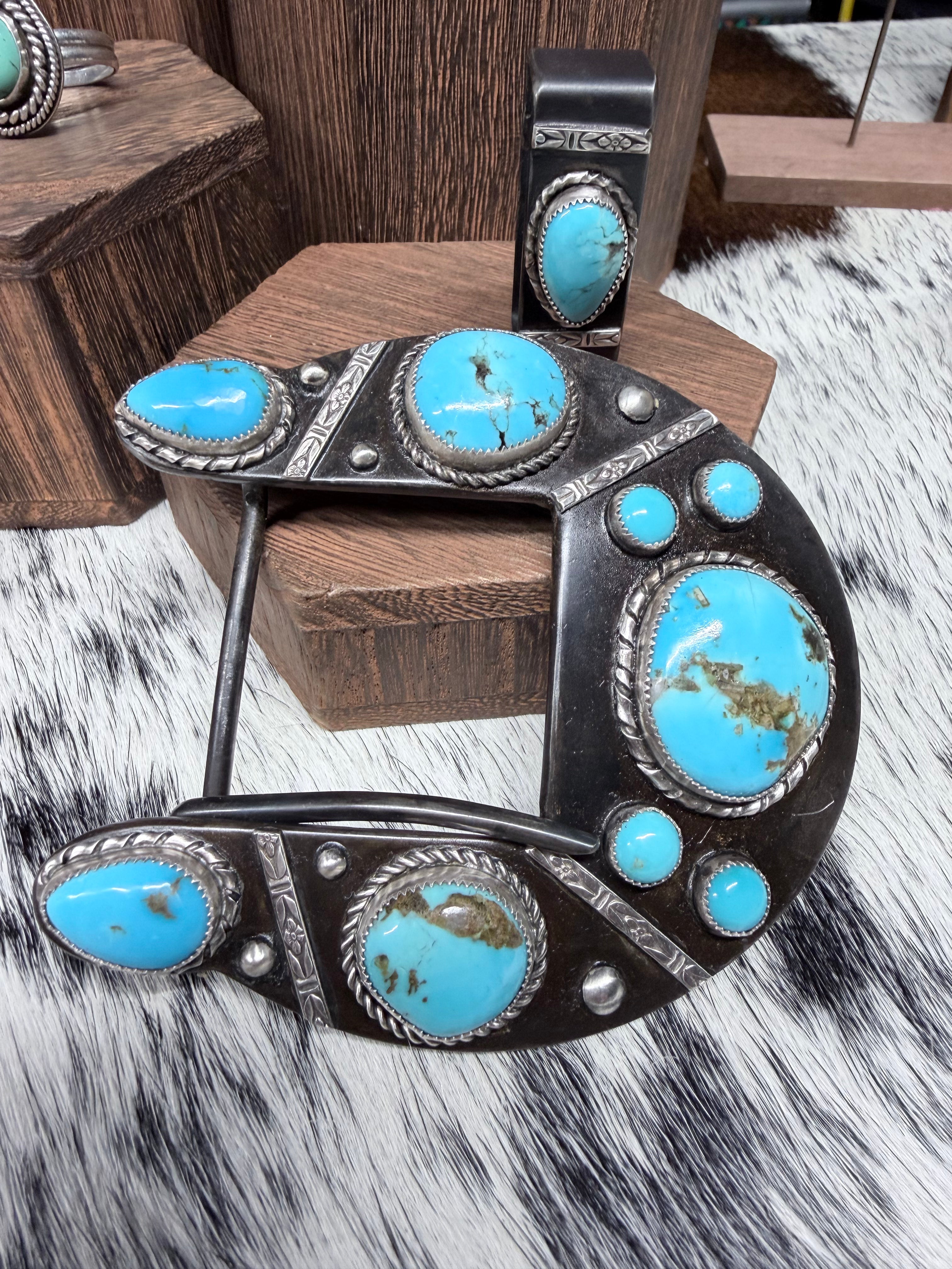 Turquoise Belt buckle.