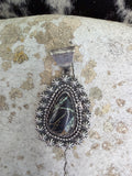 Sterling Silver Black Jack Turquoise Pendant