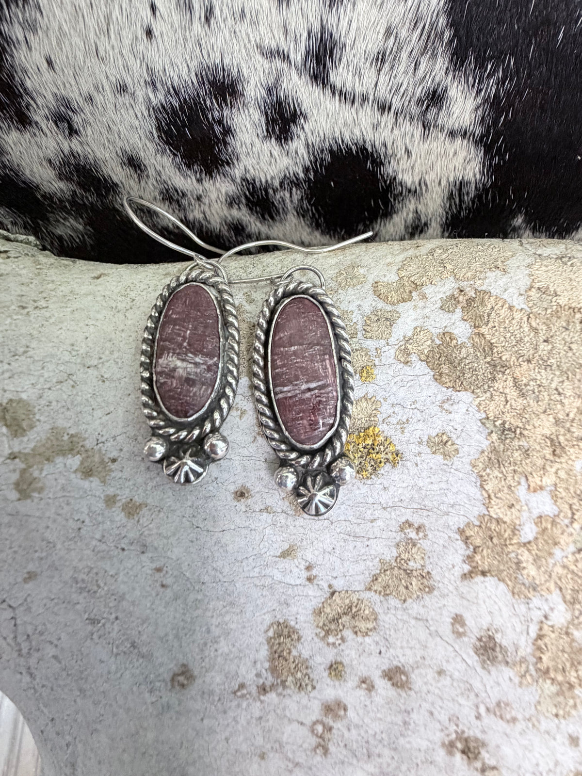 Sterling Silver Red Buffalo Earrings