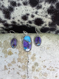 Purple Dahlia Pendant & Earring Set