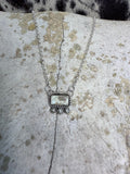 Sterling Silver Bar Necklace with Dry Creek Turquoise